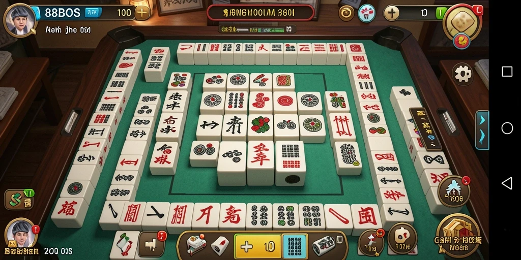 Tangkapan layar utama 88BOS menampilkan gameplay Mahjong yang seru.