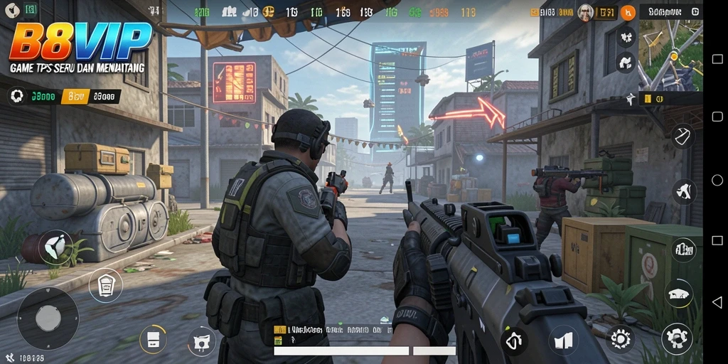 Screenshot dari gameplay seru B8VIP yang menampilkan aksi bertempur.