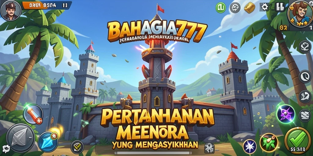 Tampilan gameplay BAHAGIA777 yang menegangkan dalam Tower Defense.