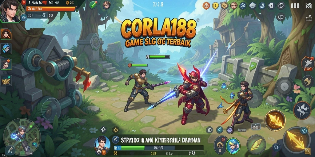Screenshot gameplay CORLA188 yang menunjukkan pertempuran seru dan strategi SLG.