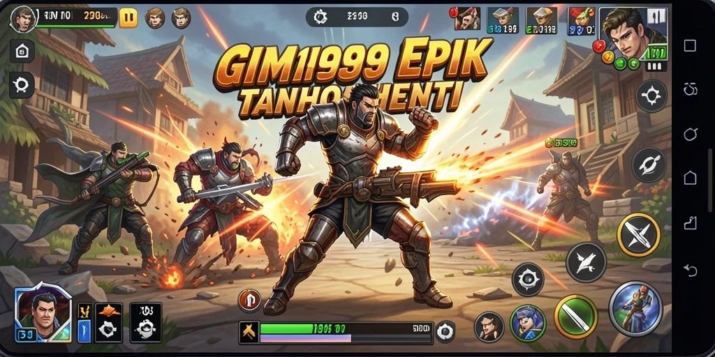 Tangkapan layar GIM999 menampilkan aksi pertempuran yang mendebarkan.