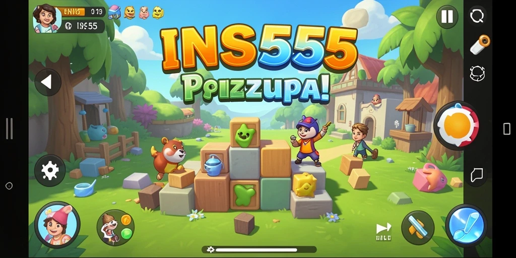 Tangkapan layar gameplay INS55 menampilkan tantangan puzzle yang menakjubkan.