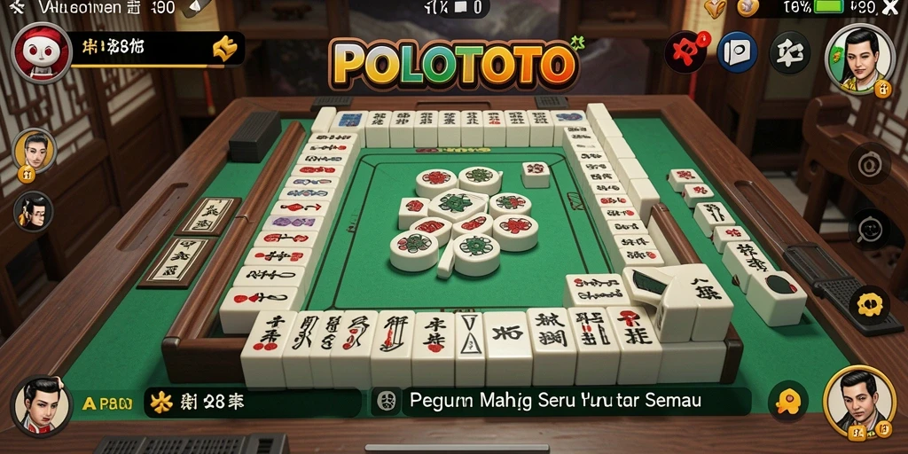 Screenshot gameplay POLOTOTO yang menampilkan pengalaman Mahjong yang menarik.