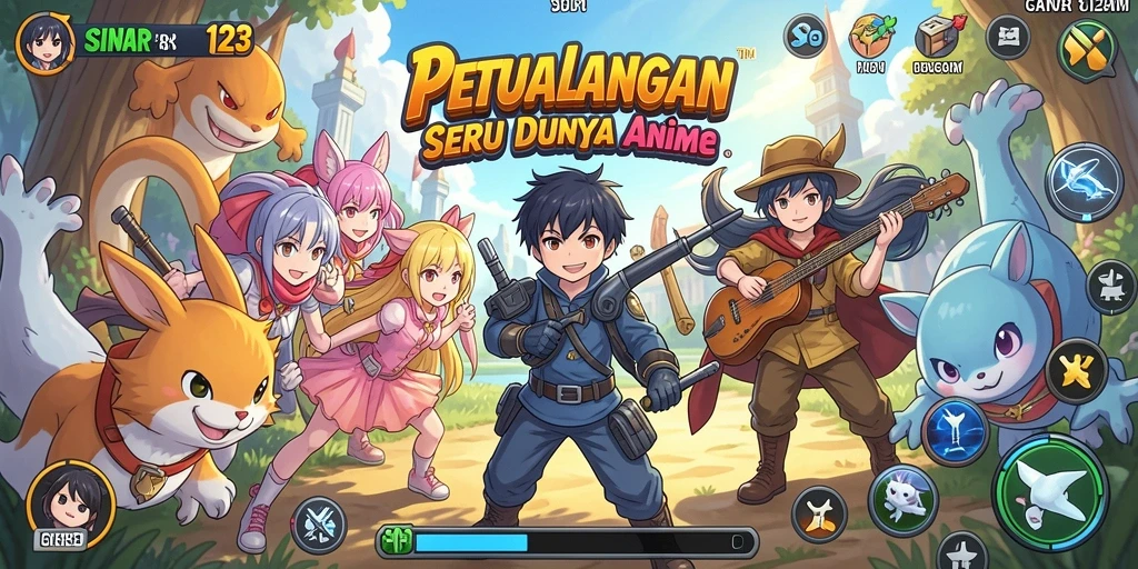 Tampilan gameplay anime SINAR123 yang penuh warna dan dinamis.