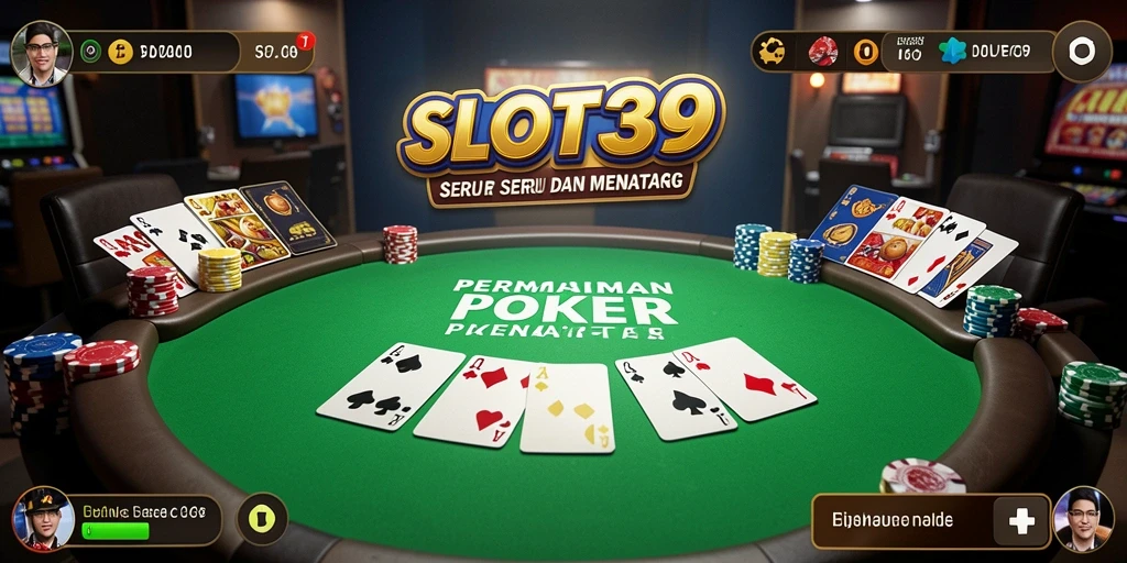 Tampilan gameplay SLOT39 yang mengasyikkan dengan suasana Poker yang nyata.
